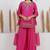 Pink crepe embroidered sharara set