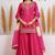 Pink crepe embroidered sharara set