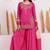 Pink crepe embroidered sharara set