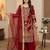 Red georgette embroidered sharara set