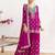 Magenta silk blend embroidered sharara set