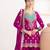 Magenta silk blend embroidered sharara set