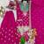 Magenta silk blend embroidered sharara set