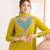Mustard silk blend embroidered sharara set