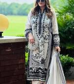 White satin embroidered palazzo set