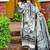 White satin embroidered palazzo set