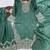 Teal silk blend embroidered sharara set