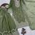 Green silk blend embroidered sharara set