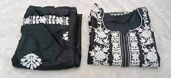 Black rayon embroidered kurta set 2