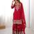 Red faux georgette embroidered sharara set