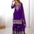 Purple faux georgette embroidered sharara set