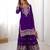 Purple faux georgette embroidered sharara set