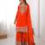 Orange faux georgette embroidered sharara set