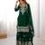 Green faux georgette embroidered sharara set