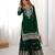 Green faux georgette embroidered sharara set