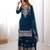 Teal faux georgette embroidered sharara set