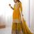 Mustard faux georgette embroidered sharara set