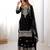 Black faux georgette embroidered sharara set