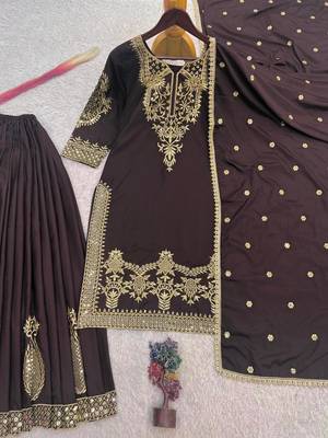 Black crepe embroidered sharara set 2