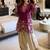 Purple crepe embroidered kurta set