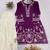 Purple crepe embroidered kurta set