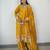 Yellow silk blend embroidered sharara set