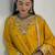Yellow silk blend embroidered sharara set