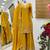 Yellow silk blend embroidered sharara set