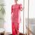 Pink silk blend embroidered farshi salwar set