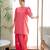 Pink silk blend embroidered farshi salwar set