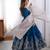 Teal georgette embroidered flared gown set