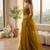Mustard satin embroidered sharara set