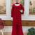 Red silk blend embroidered palazzo set