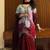 Maroon silk blend embroidered sharara set