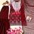 Maroon silk blend embroidered sharara set