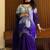 Royal blue silk blend embroidered sharara set