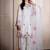 White silk blend embroidered farshi salwar set