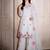 White silk blend embroidered farshi salwar set