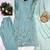 Green silk blend embroidered kurta set