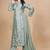 Green silk blend embroidered kurta set