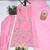 Pink silk blend embroidered kurta set