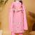Pink silk blend embroidered kurta set