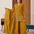 Mustard silk blend moti palazzo set