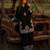 Black silk blend embroidered palazzo set