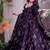 Purple cotton silk printed anarkali set