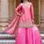 Pink silk blend embroidered kurti lehenga set