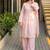 Pink silk blend embroidered palazzo set