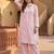 Pink silk blend embroidered palazzo set