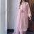 Pink silk blend embroidered palazzo set