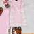 Pink silk blend embroidered palazzo set
